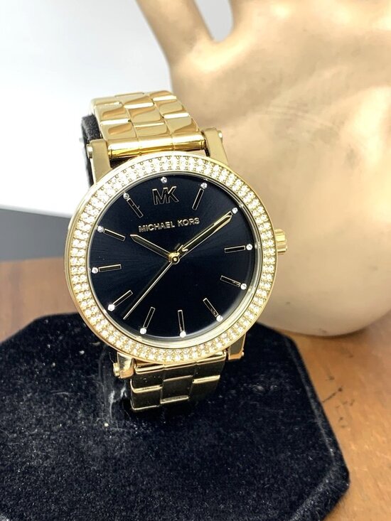 Michael Kors Women\'s Watch MK7547 Corey Quartz Black Dial Gold Tone Steel 38mm main image 6